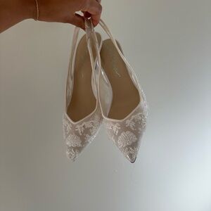 Betsey Johnson White Embellished Heels